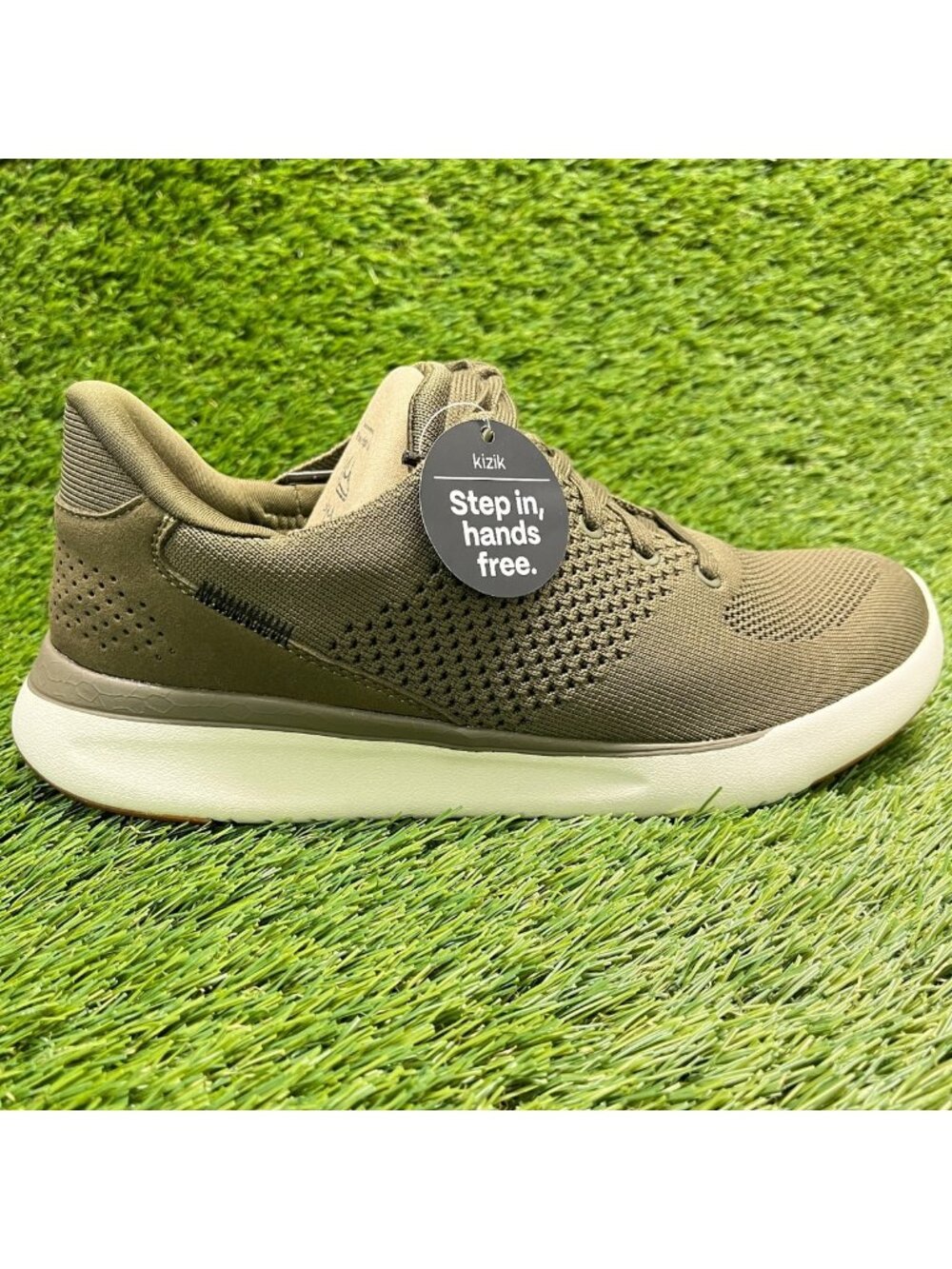 Kizik Lima Mens Size 8EE Olive Green Athletic Running Hands Free Shoes Sneakers